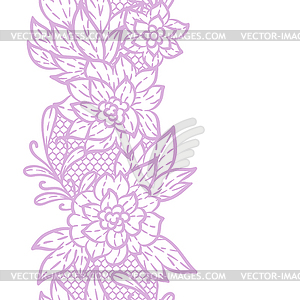 Lace pattern with flowers. Embroidery handmade - royalty-free vector image