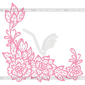 Lace background with flowers. Embroidery handmade - vector image