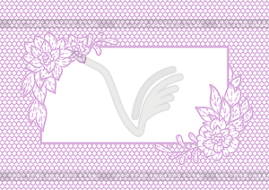 Lace background with flowers. Embroidery handmade - vector image