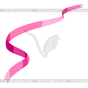 Curly pink ribbon. Beautiful decorative elegant tape - vector image