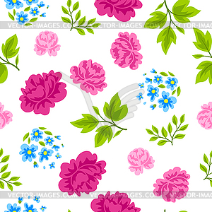 Pattern with pretty flowers. Beautiful decorative - vector image