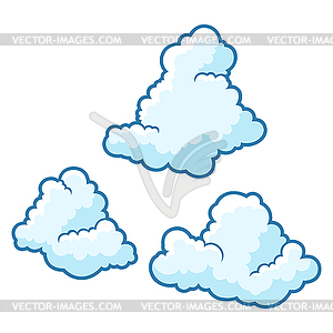 Collection of clouds. Cartoon cute sky - vector clip art
