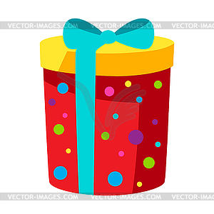 Happy Birthday gift box. Celebration or holiday item - vector image