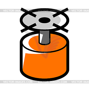 Tourist gas burner icon. Travel camping equipment - vector clip art