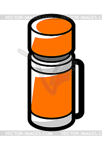 Tourist thermos icon. Travel camping equipment for - vector clipart