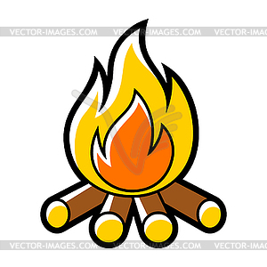 Stylized campfire. Nature icon for outdoor design - stock vector clipart