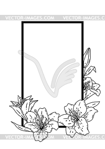 Frame with lilies. Beautiful decorative plants - vector clip art