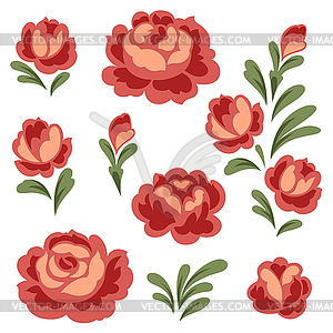 Set of baroque flowers. Beautiful decorative vintag - royalty-free vector image