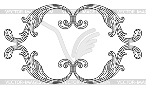 Floral frame in baroque style. Decorative curling - vector clipart