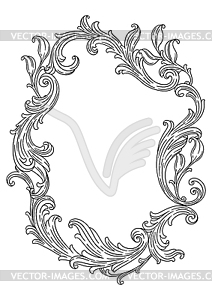 Floral frame in baroque style. Decorative curling - vector clip art