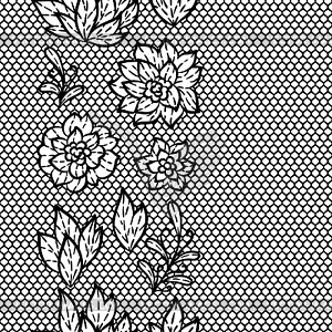 Lace pattern with flowers. Embroidery handmade - vector image