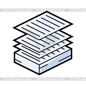Значок стопки бумаги в изометрии. Изображение для - клипарт