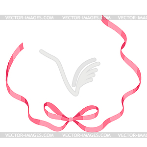 Curly ribbon with bow. Beautiful decorative - vector clip art