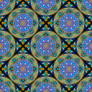 Moroccan ceramic tile pattern. Mediterranean - vector image