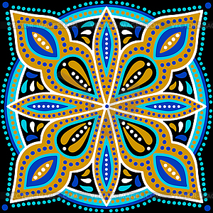 Moroccan ceramic tile pattern. Mediterranean - vector clip art