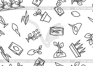 Planting seeds and growing pattern. Agricultural, - vector clipart