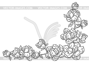 Background with magnolia. Beautiful decorative - vector image