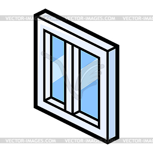 Window icon in isometry style. Repair image for - vector image