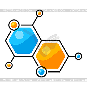 Atom or molecule icon. Science item. Medical concep - vector image