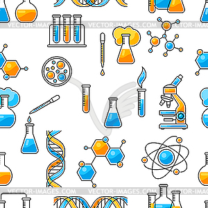 Pattern with science items. Medical concept image - vector image