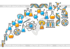 Background with science items. Medical concept image - vector clipart