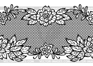 Lace pattern with flowers. Embroidery handmade - vector image