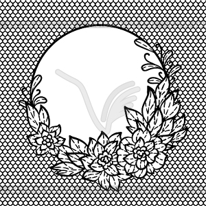 Lace background with flowers. Embroidery handmade - vector clip art