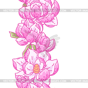 Pattern with magnolia flowers. Beautiful - vector image