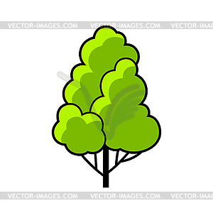Stylized tree with leaves. or icon for emblem and - vector clip art