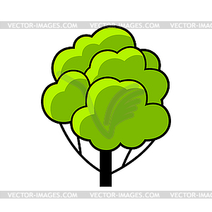 Stylized tree with leaves. or icon for emblem and - vector image