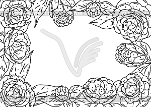 Background with camellia. Beautiful decorative - vector image