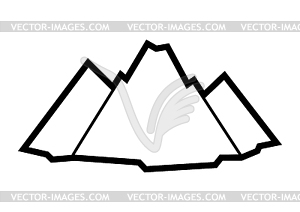 Стилизованные горы. Символ природы для наружного дизайна - иллюстрация в векторном формате