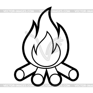 Stylized campfire. Nature icon for outdoor design - vector image