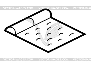 Tourist mattress icon. Travel camping equipment - vector image