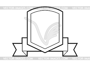 Badge with ribbon. Chevron for your design - vector clipart