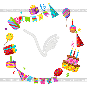 Happy Birthday greeting card. Celebration or holida - vector image