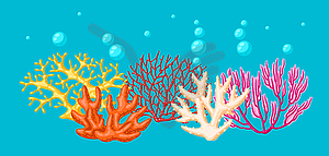 Background with sea corals. Marine life aquarium an - royalty-free vector clipart