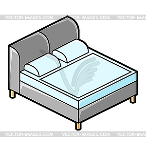 Bed icon in isometry style. Domestic and office - vector image