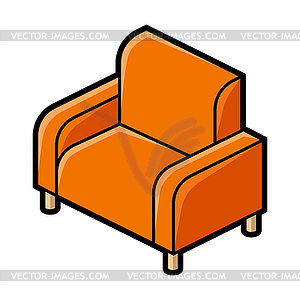 Armchair icon in isometry style. Domestic and offic - vector clipart