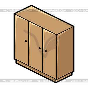 Wardrobe icon in isometry style. Domestic and offic - vector clip art