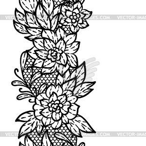 Lace pattern with flowers. Embroidery handmade - stock vector clipart