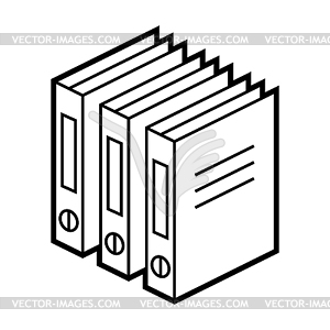 Folders for paper icon in isometry. Storage of - vector image