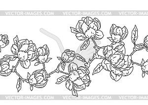 Pattern with magnolia flowers. Beautiful - vector clip art