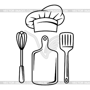 Kitchen utensils. Cooking tools for home and - vector image