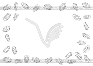 Frame with crystals. Jewelry precious or - vector clipart