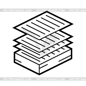 Stack of paper icon in isometry. Image for - vector clipart