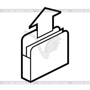 Folder for paper icon in isometry. Downloading - vector image