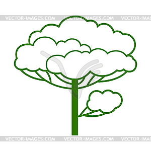 Stylized tree with leaves. or icon for emblem and - vector clip art