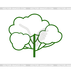 Stylized tree with leaves. or icon for emblem and - vector image