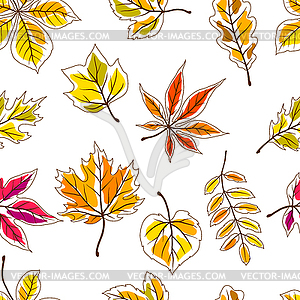 Pattern with autumn leaves. Background with - vector clipart